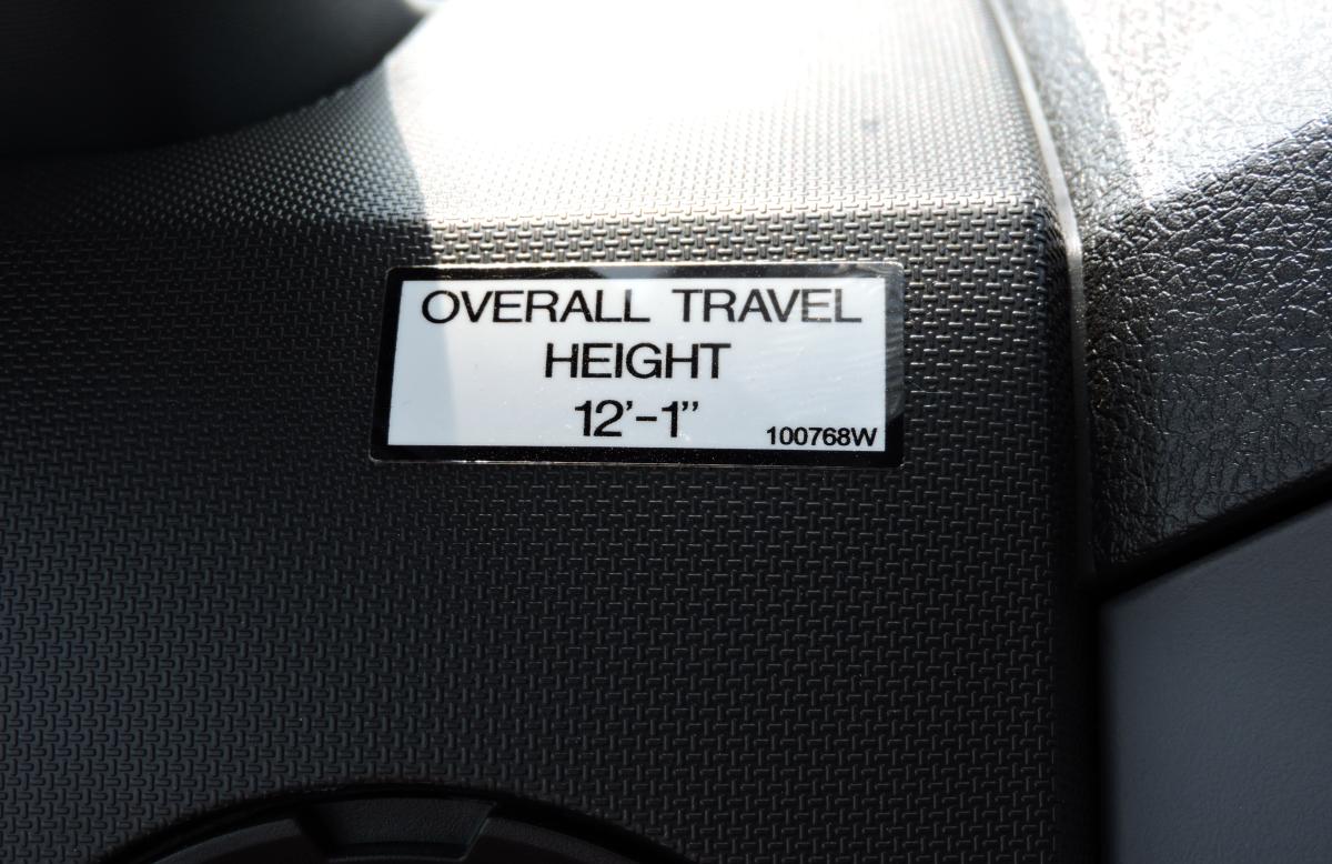 Elliott L65R, 2025 Ford F750, overall travel height 12'-1&quot;