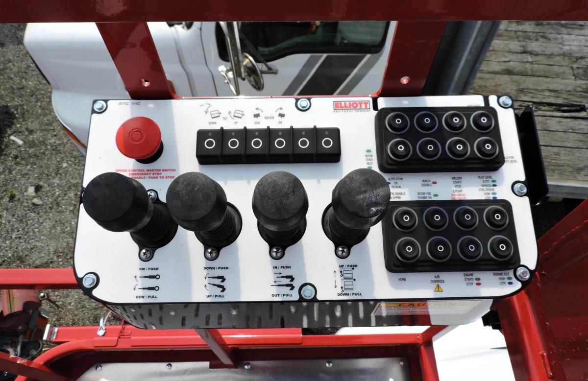 Elliott L65R, 2025 Ford F750, basket controls